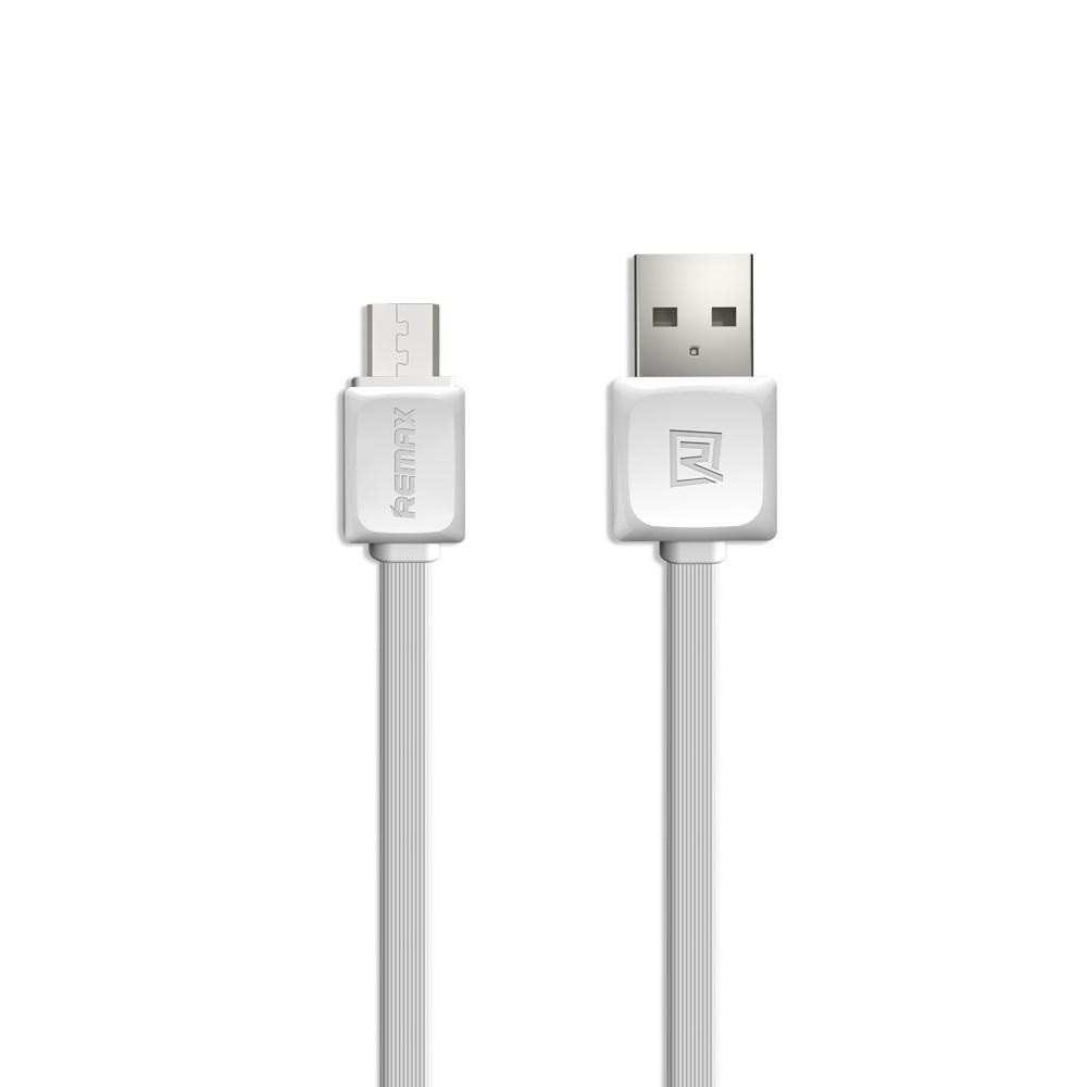 Micro USB ploščat kabel Remax - bel