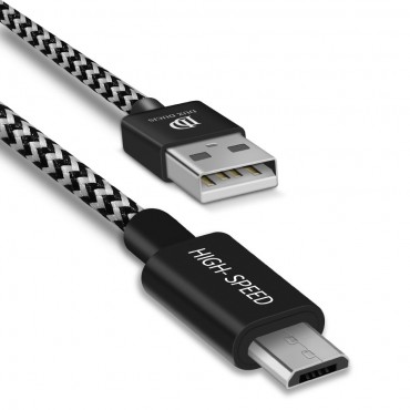 Micro USB pleten kabel "Pro Charge" - 3m - črn