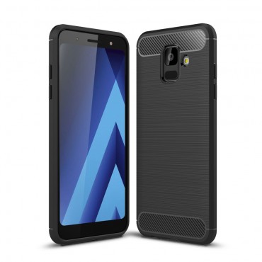 TPU gel ovitek "Brushed Carbon" za Samsung Galaxy A6 2018 - črn
