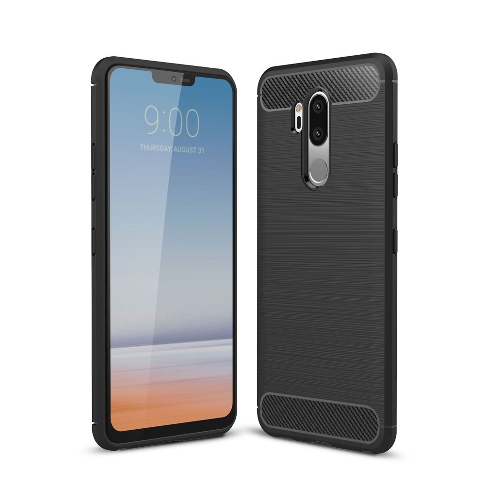 TPU gel ovitek "Brushed Carbon" za LG G7 / G7 ThinQ - črn
