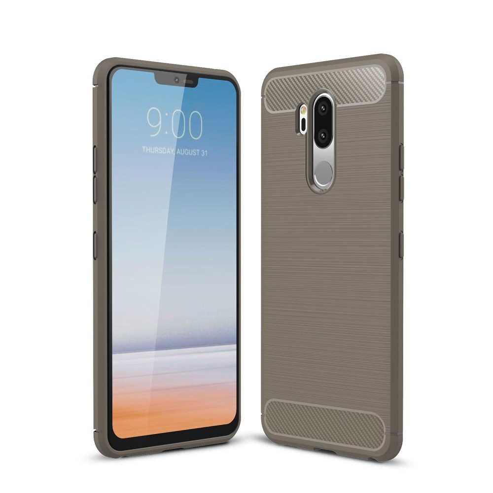 TPU gel ovitek "Brushed Carbon" za LG G7 / G7 ThinQ - siv