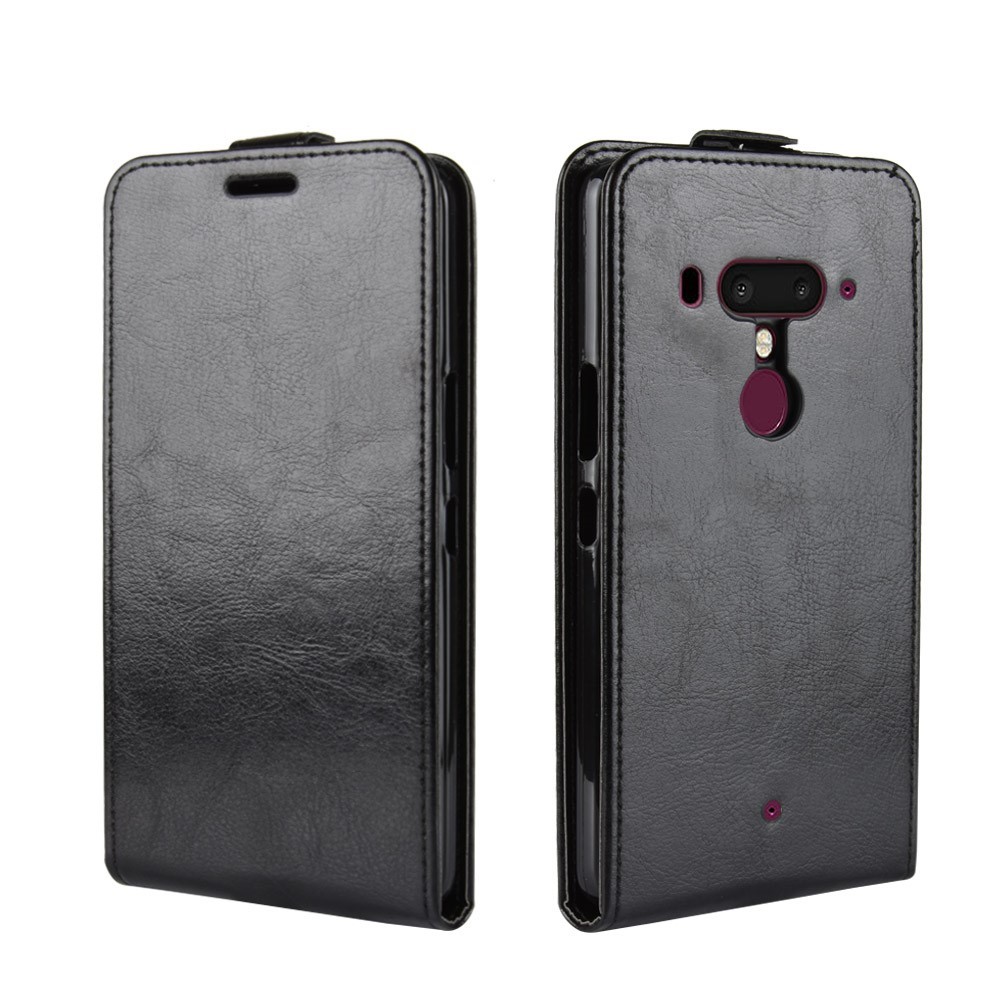 Modni flip etui za HTC U12+ - črn