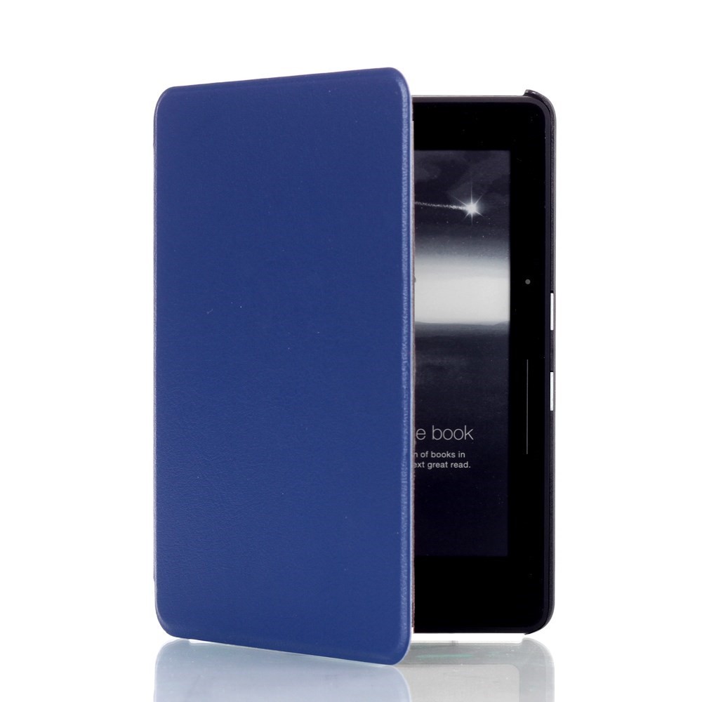 Pametni etui "Litchi" za Amazon Kindle Voyage iz umetnega usnja - temno moder