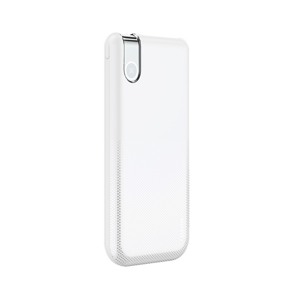Power bank in brezžična polnilna postaja Baseus "Thin" - 10000 mAh - bel