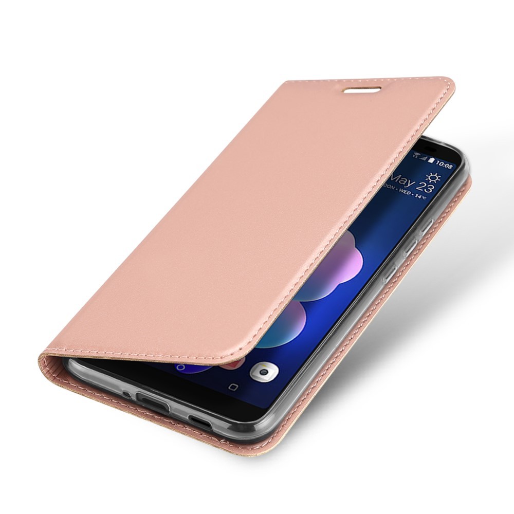Modni etui "Skin" za HTC U12+ iz umetnega usnja - roza