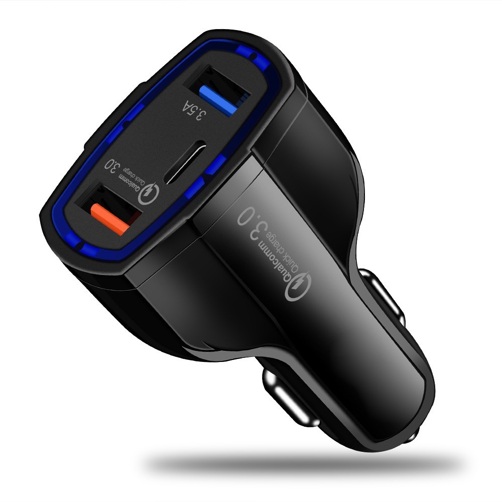 Avtopolnilec "Fighter" za mobilne naprave Quick Charge 3.0 - črn