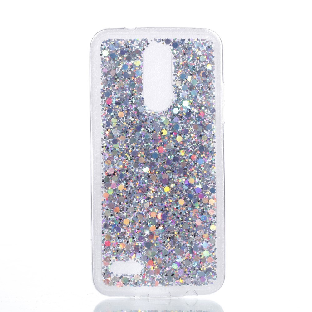 Modni ovitek "Liquid Glitter" za LG K8 2017 - srebrn