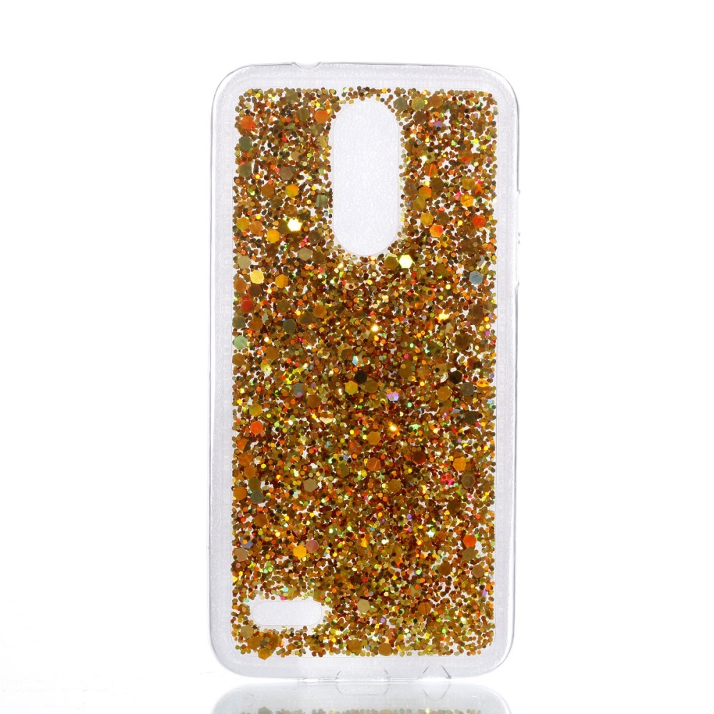 Modni ovitek "Liquid Glitter" za LG K8 2017 - zlate barve