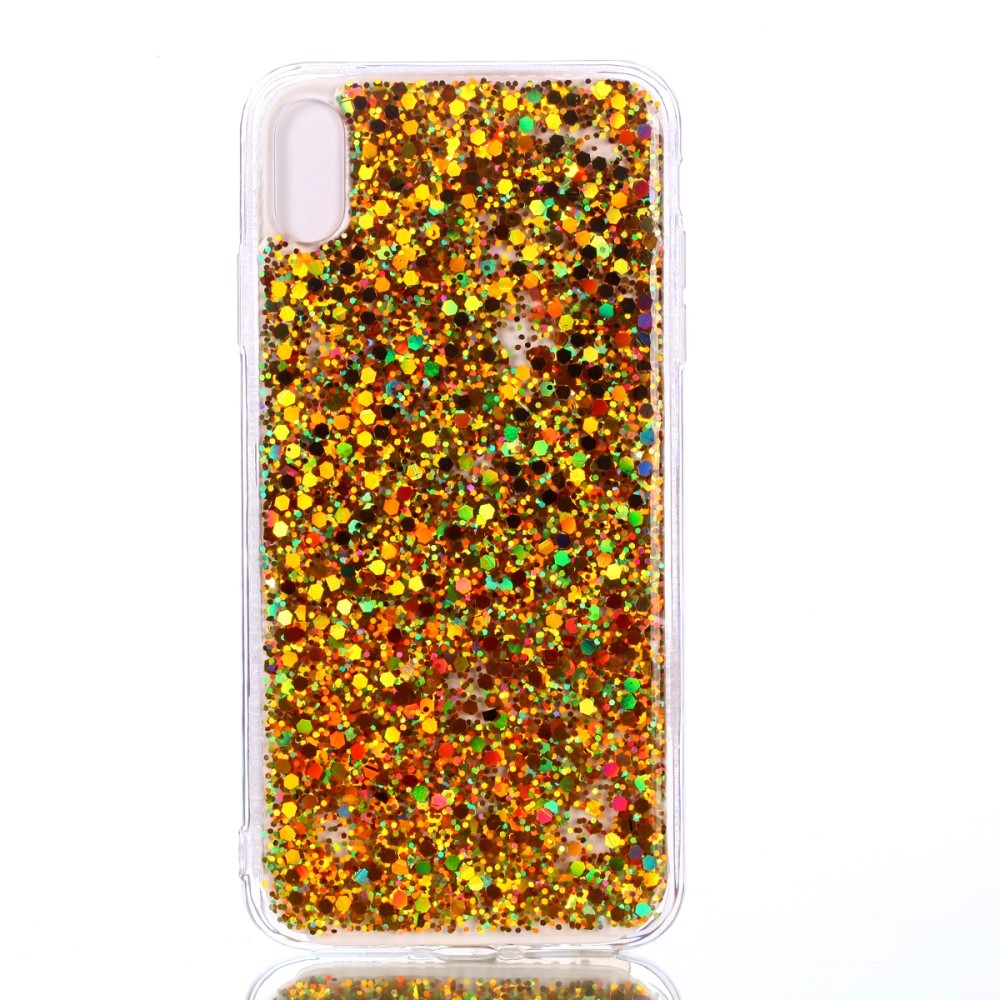 Modni ovitek "Liquid Glitter" za iPhone XS Max - zlate barve