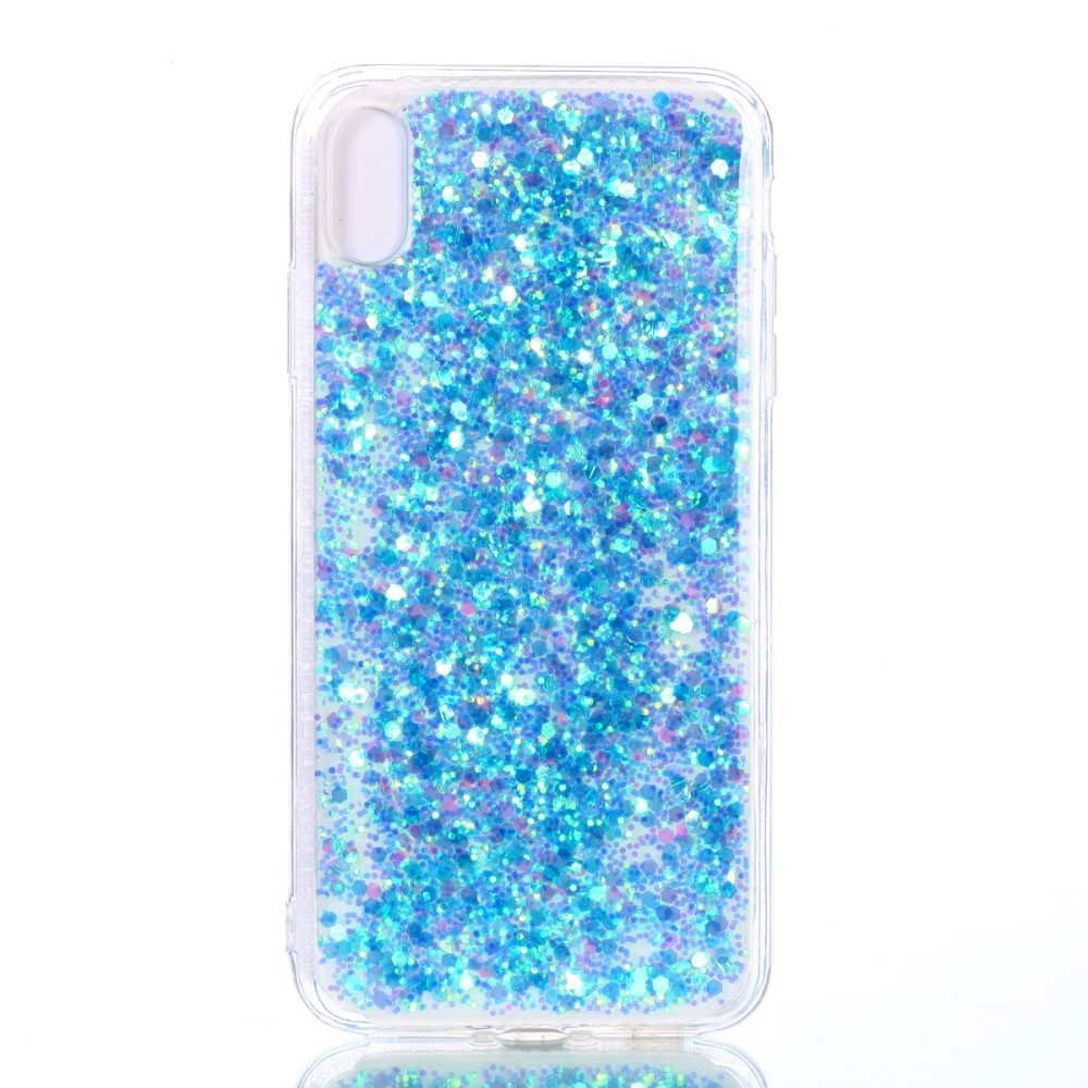 Modni ovitek "Liquid Glitter" za iPhone XS Max - moder