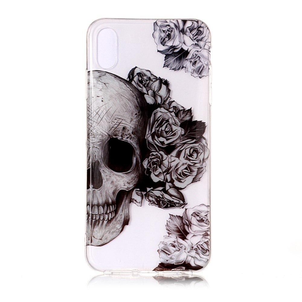 Tanek TPU gel ovitek "Skull and Flowers" za iPhone X / XS