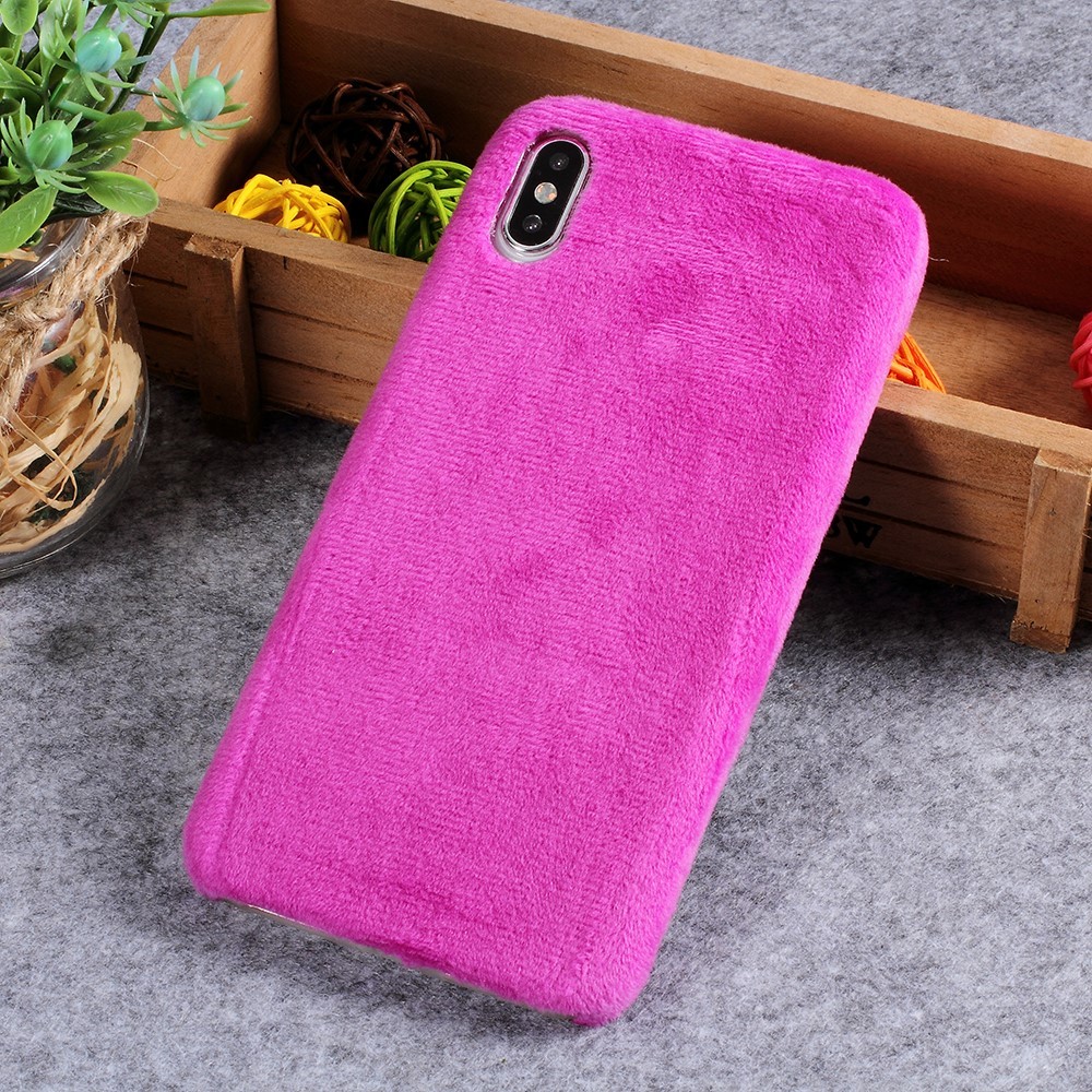 Modni ovitek "Furry" za iPhone XS Max - vijoličen