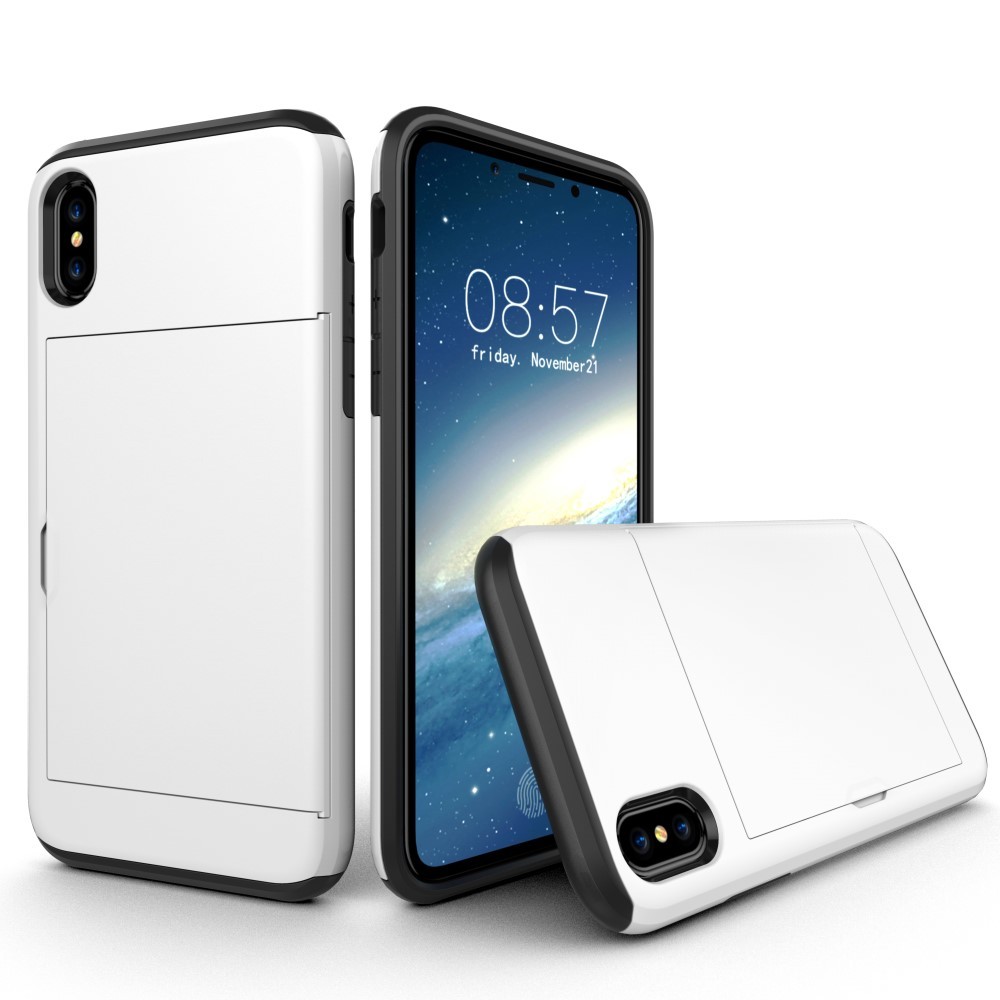 Hibriden TPU gel ovitek "Slot" za iPhone X / XS - bel