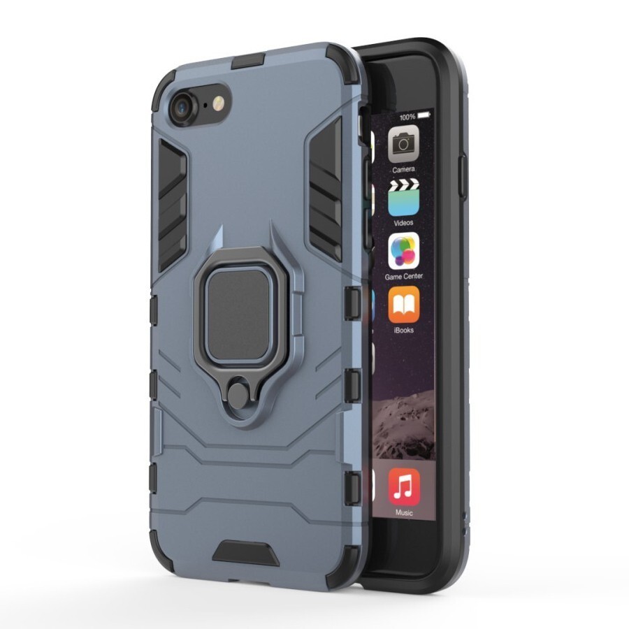 Robusten ovitek "Impact X Ring" za iPhone 8 / iPhone 7 - temno moder