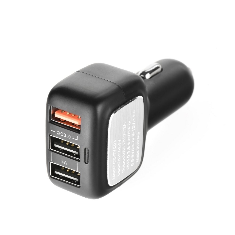 Avtopolnilec "Tactile" za polnjenje 3 naprav hkrati za mobilne naprave Quick Charge 3.0