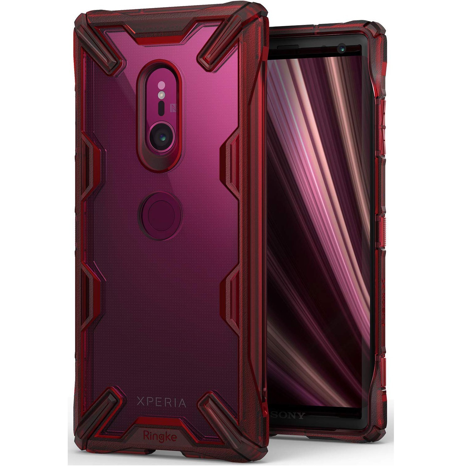 Ovitek Ringke "Fusion X" za Sony Xperia XZ3 - ruby red