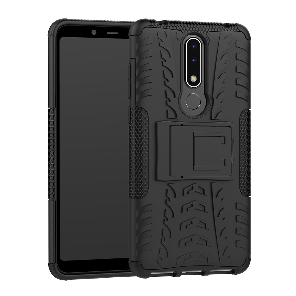Hibriden TPU gel ovitek "Tough" za Nokia 3.1 Plus - črn