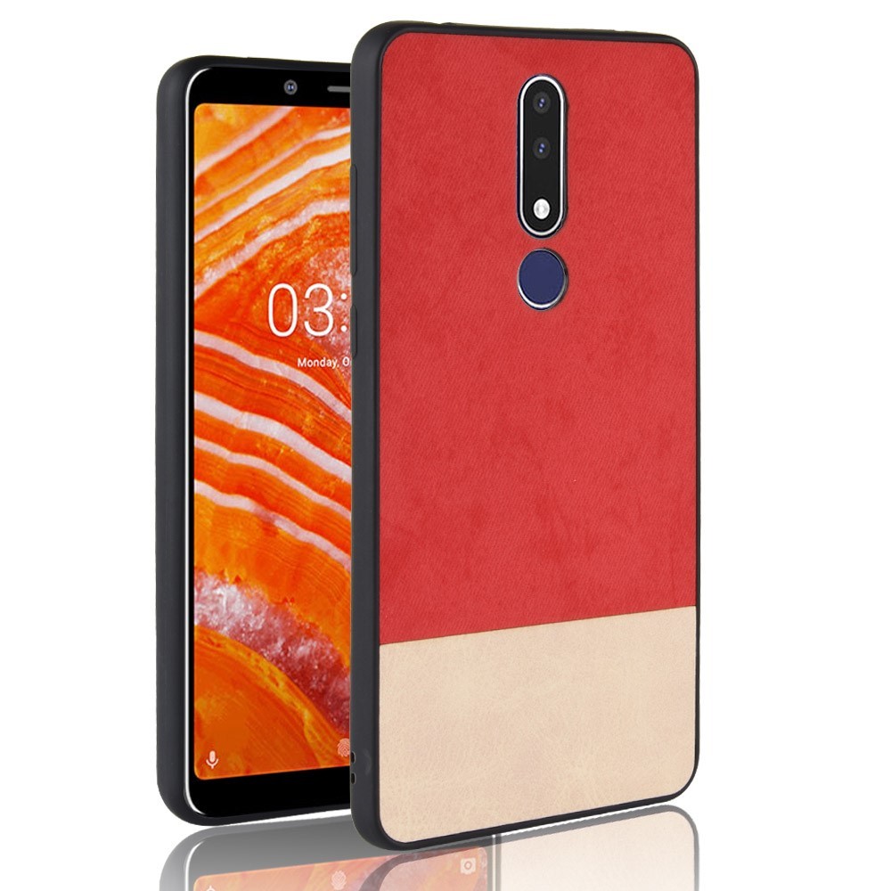Dvobarvni hibridni ovitek "Splice" za Nokia 3.1 Plus - rdeče-bež