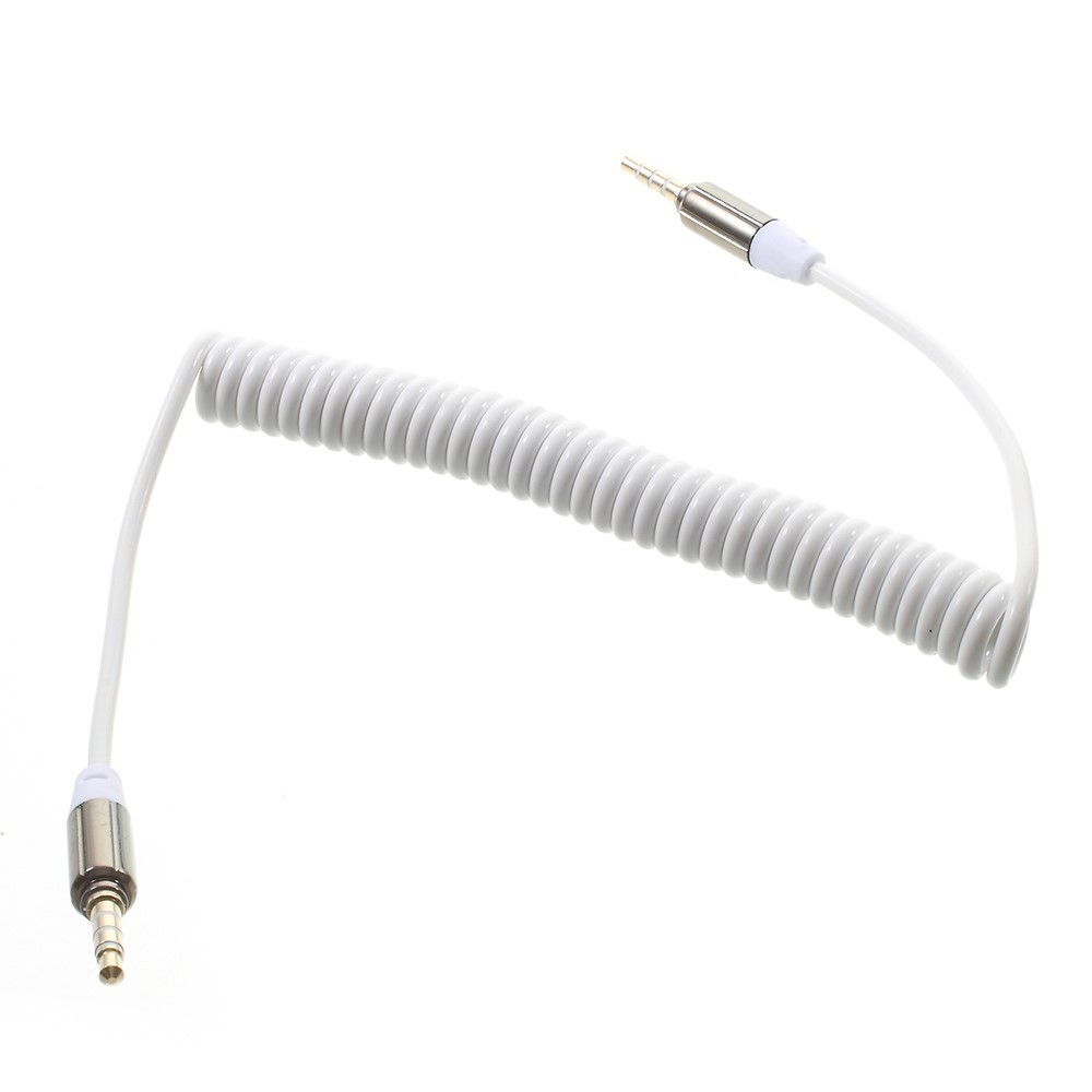Audio povezovalni kabel "Coiled" 3.5 mm - 3.5 mm - bel