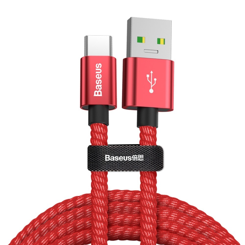 USB-C pleten Super Charge kabel Baseus - rdeč