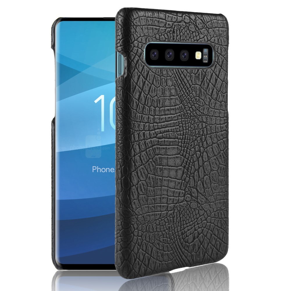 Ovitek "Croc" za Samsung Galaxy S10 iz umetnega usnja - črn