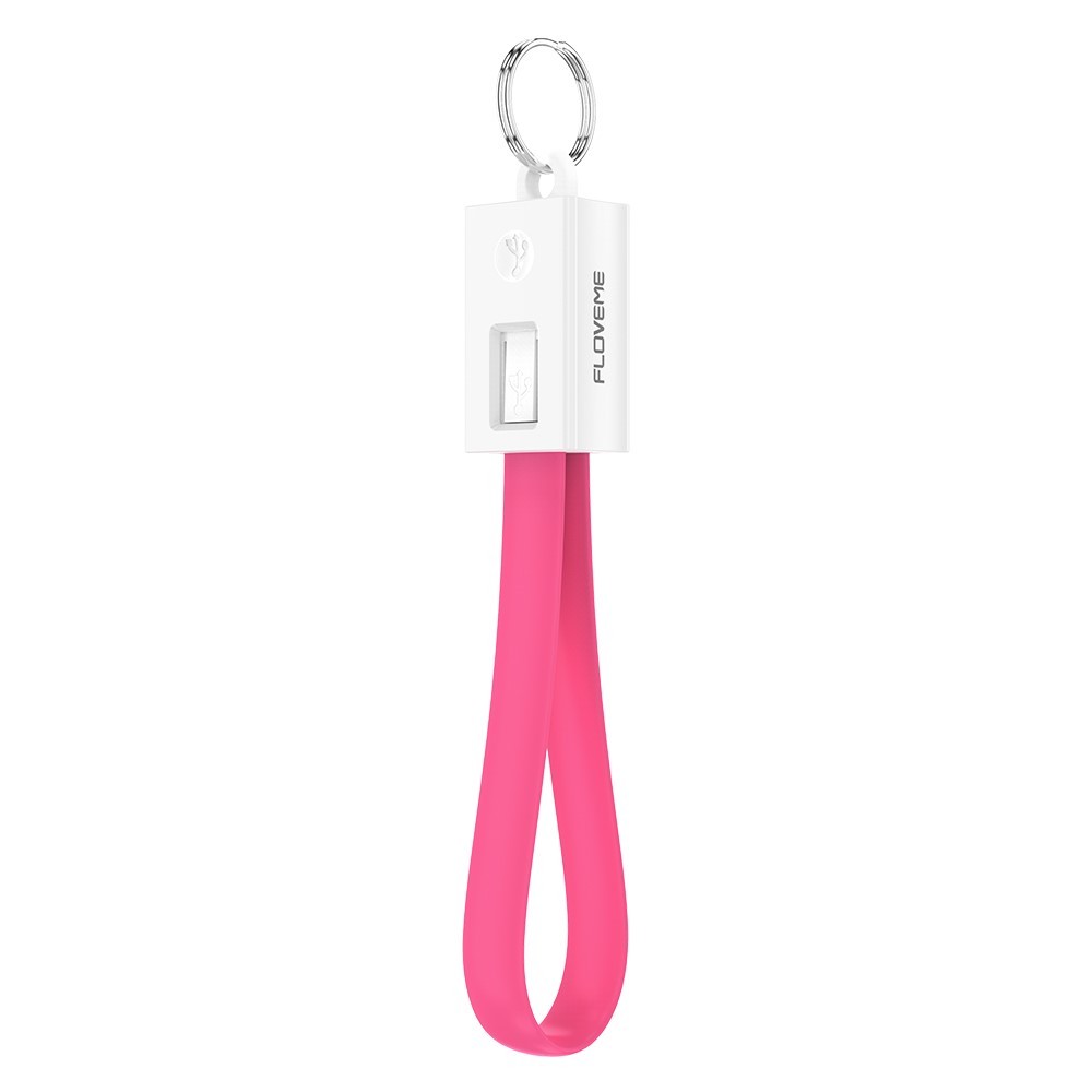 USB v Micro USB obesek za ključe "Flow" - roza