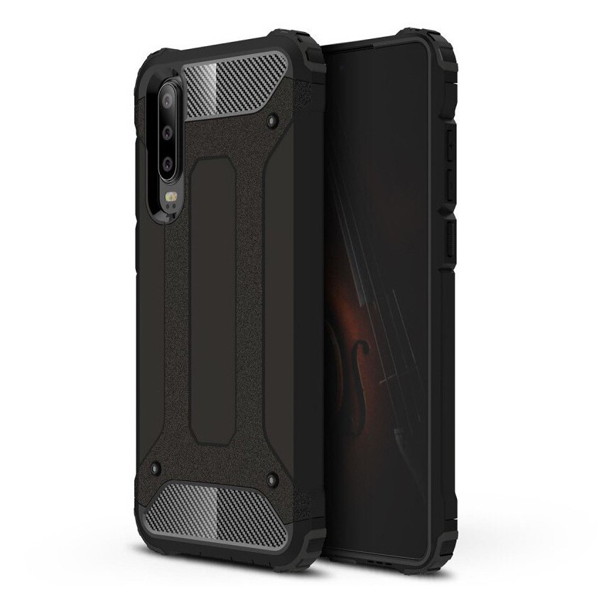Robusten ovitek "Rock" za Huawei P30 - črn