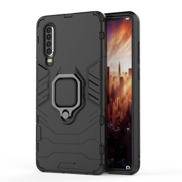 Robusten ovitek "Impact X Ring" za Huawei P30 - črn