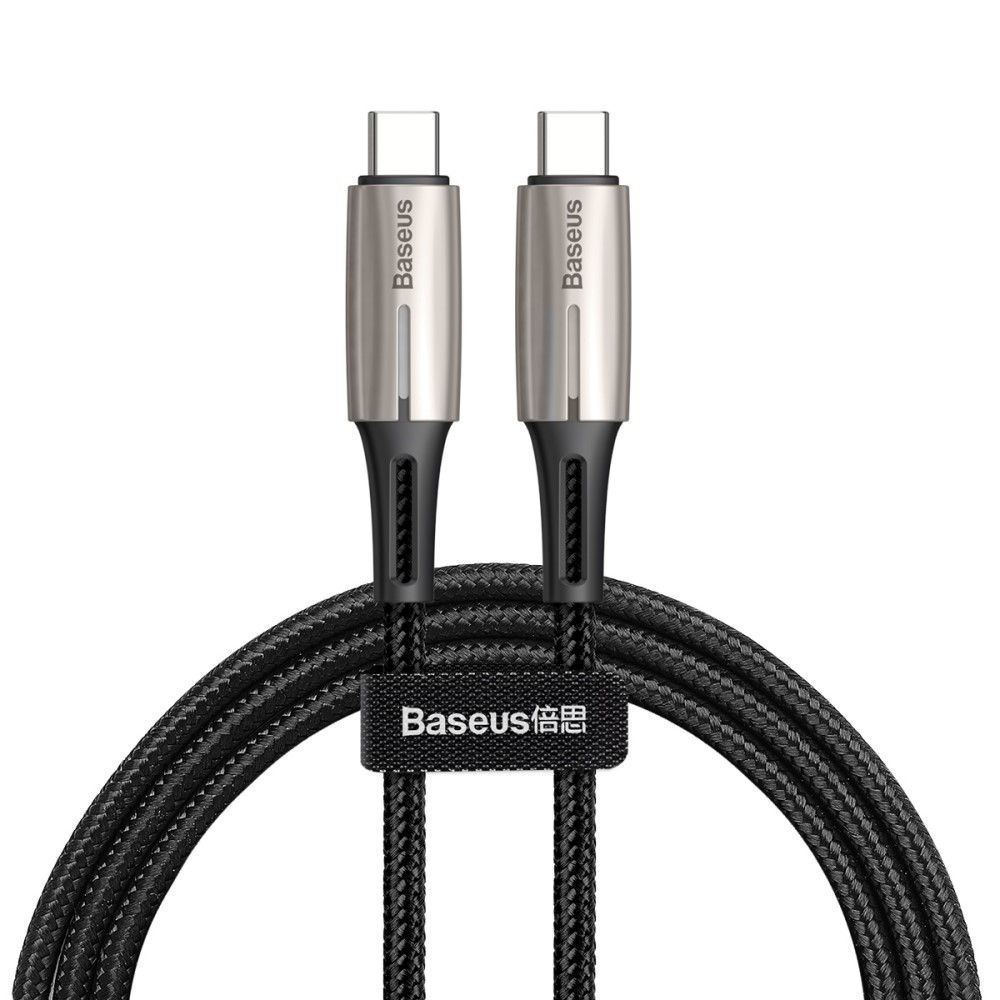 USB-C pleten kabel Baseus "Water Drop" - črn