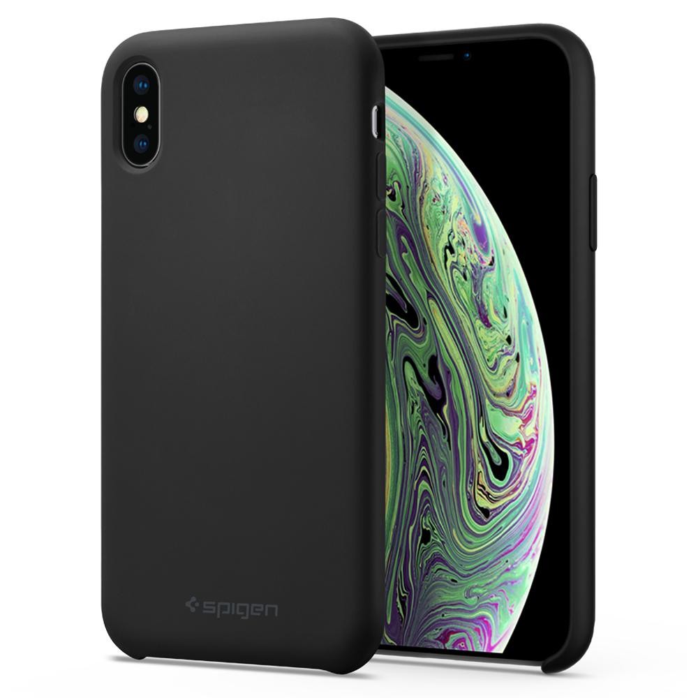 Ovitek Spigen "Silicone Fit" za iPhone X / XS - black