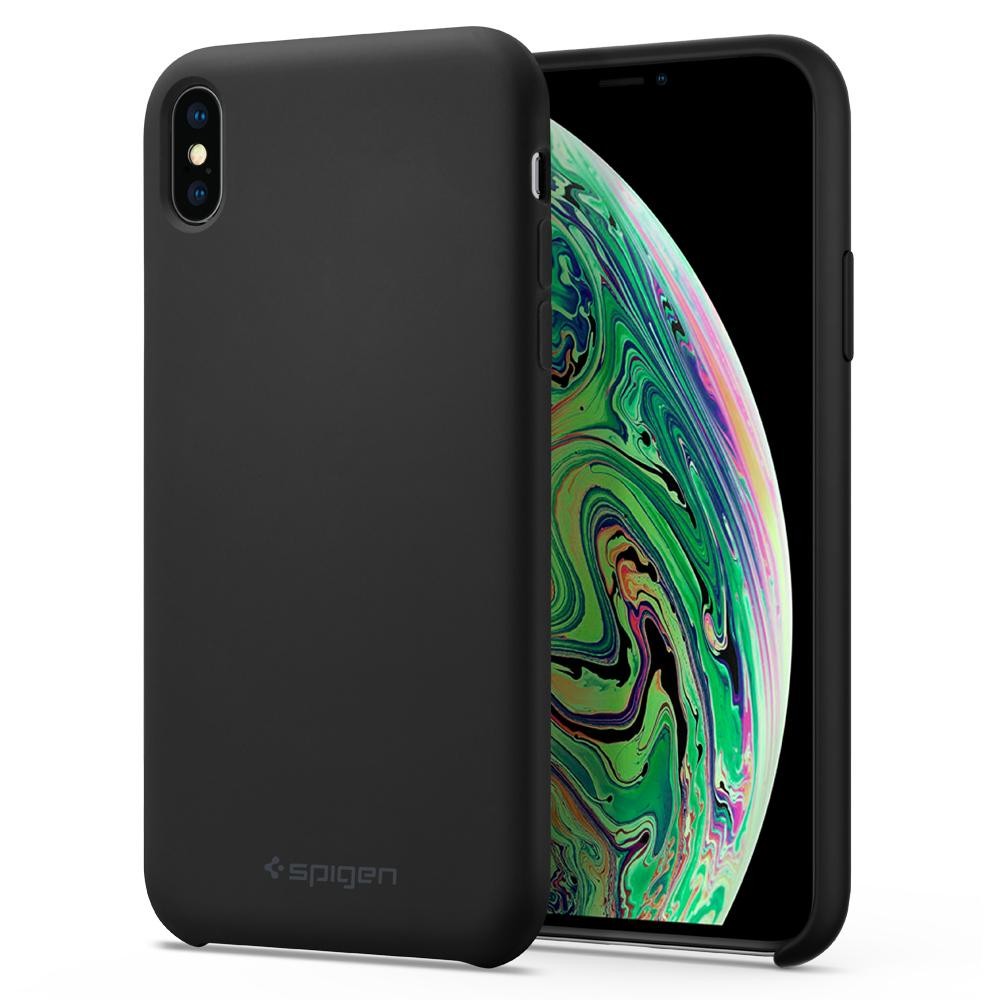 Ovitek Spigen "Silicone Fit" za iPhone XS Max - black