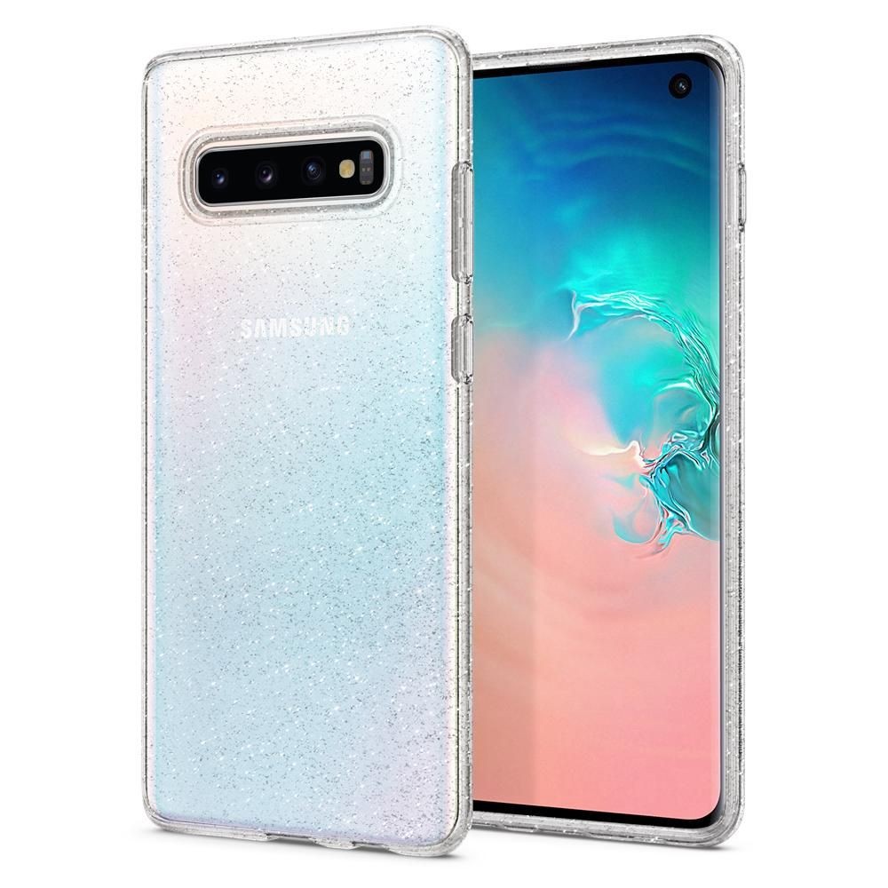 Ovitek Spigen "Liquid Crystal Glitter" za Samsung Galaxy S10 - clear