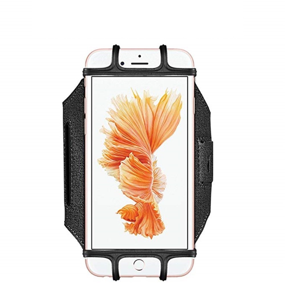 Ročni športni trak "Rerebrace" za mobilne naprave od 10 do 15 cm - črn