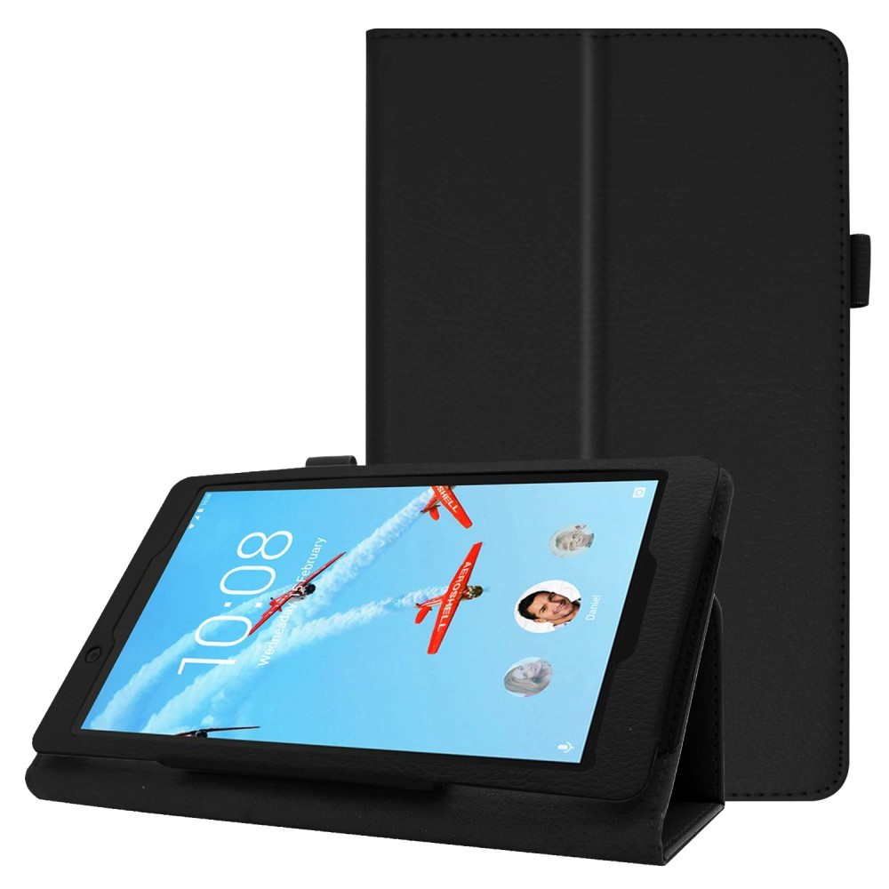 Eleganten etui "Litchi" za Lenovo Tab E8 - črn