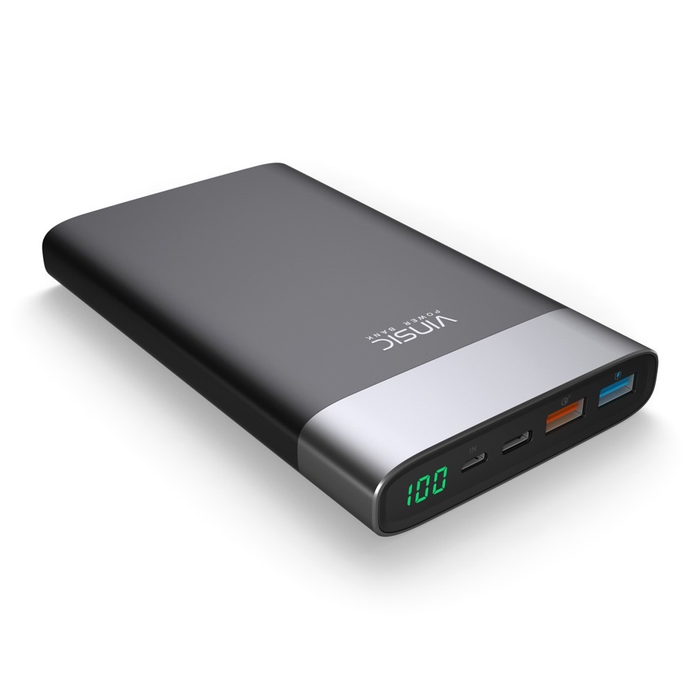 Power bank Vinsic QC3.0 - 20000 mAh - črne barve
