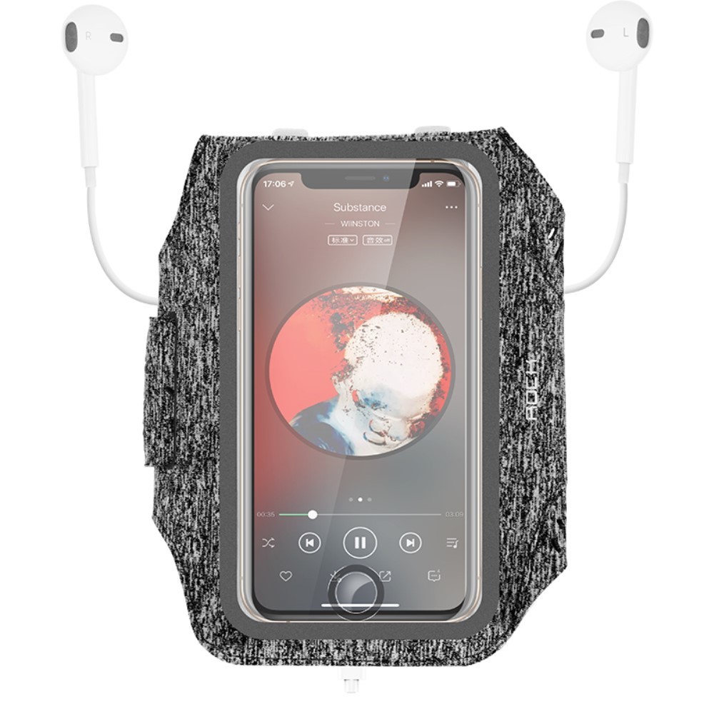 Ročni športni trak Rock za mobilne naprave do 14 cm - črn