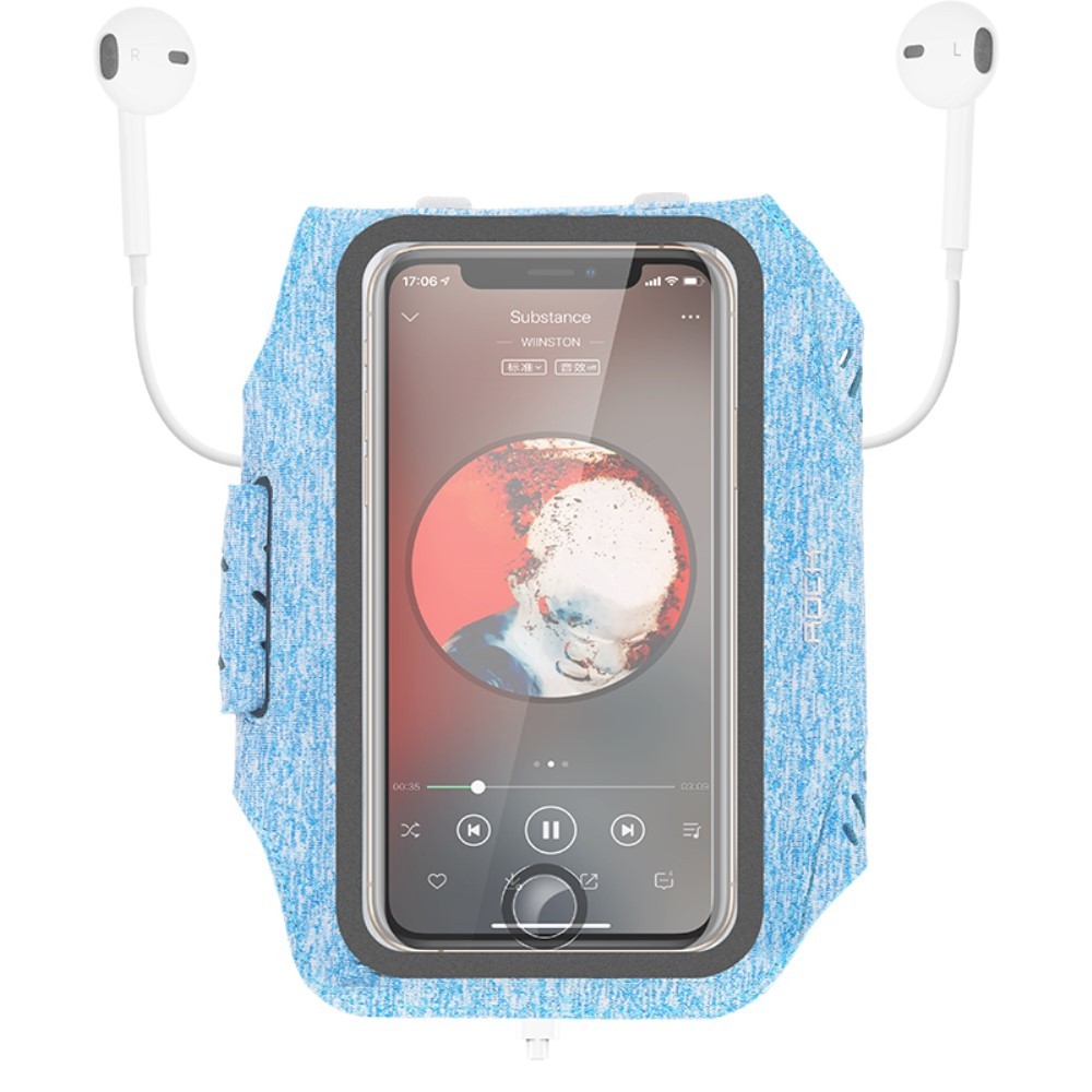 Ročni športni trak Rock za mobilne naprave do 14 cm - moder