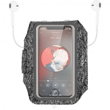 Ročni športni trak Rock za mobilne naprave do 16.5 cm - črn