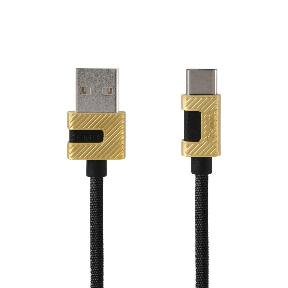 USB-C pleten kabel Remax "Metal" - črno-zlat
