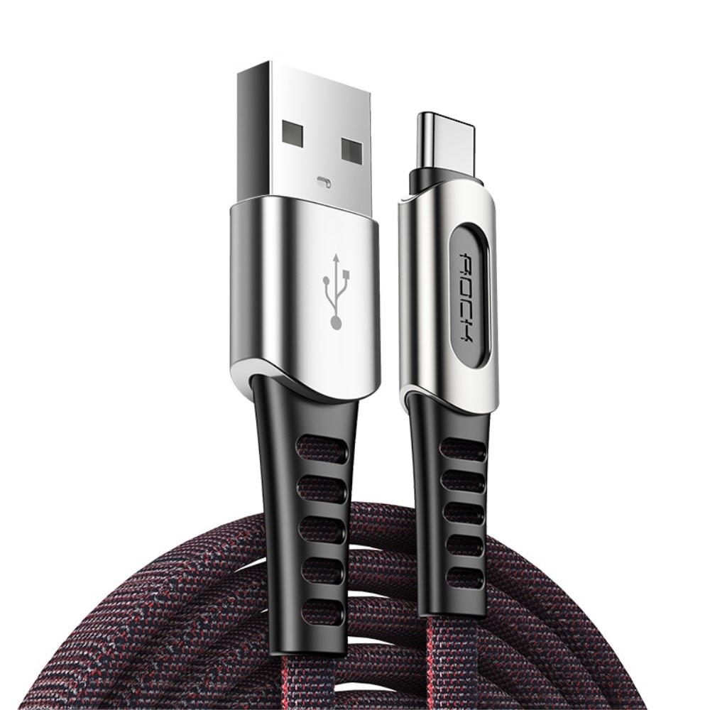 USB-C pleten kabel Rock "M8" - črn