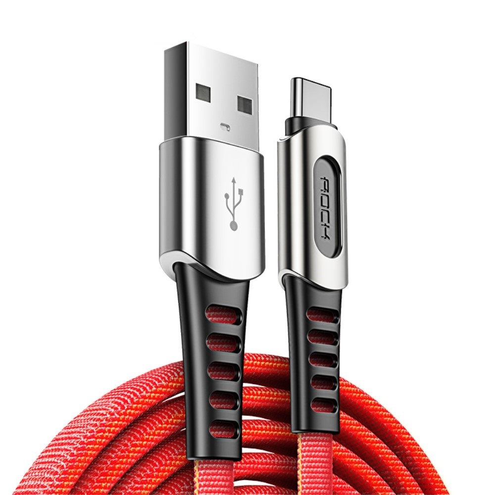 USB-C pleten kabel Rock "M8" - rdeč