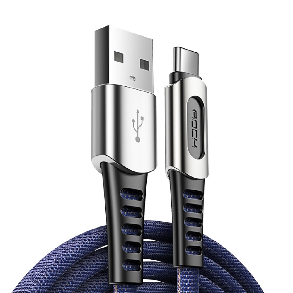 USB-C pleten kabel Rock "M8" - moder