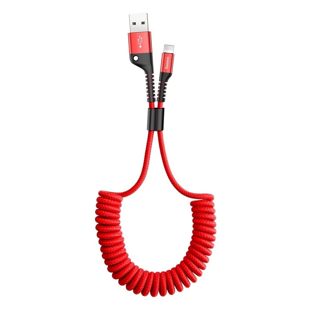 Baseus USB-C pleten kabel "Fish Eye Spring" - rdeč