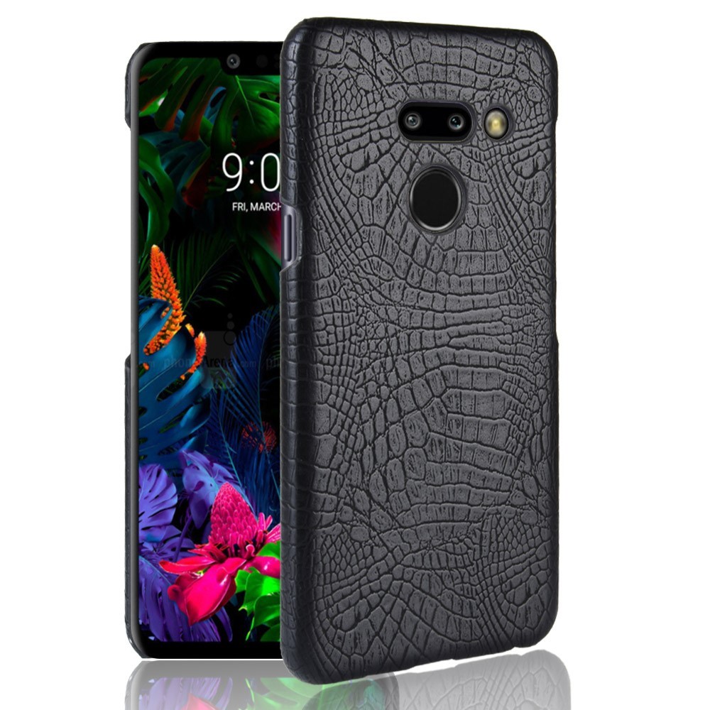 Ovitek "Croc" za LG G8 ThinQ iz umetnega usnja - črn