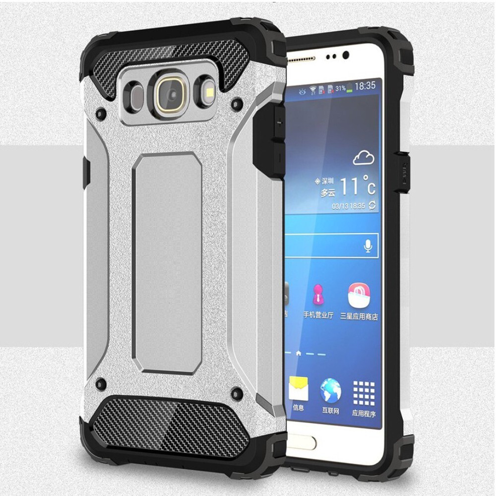 Robusten ovitek "Rock" za Samsung Galaxy J7 (2016) - srebrn