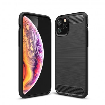 TPU gel ovitek "Brushed Carbon" za iPhone 11 Pro - črn