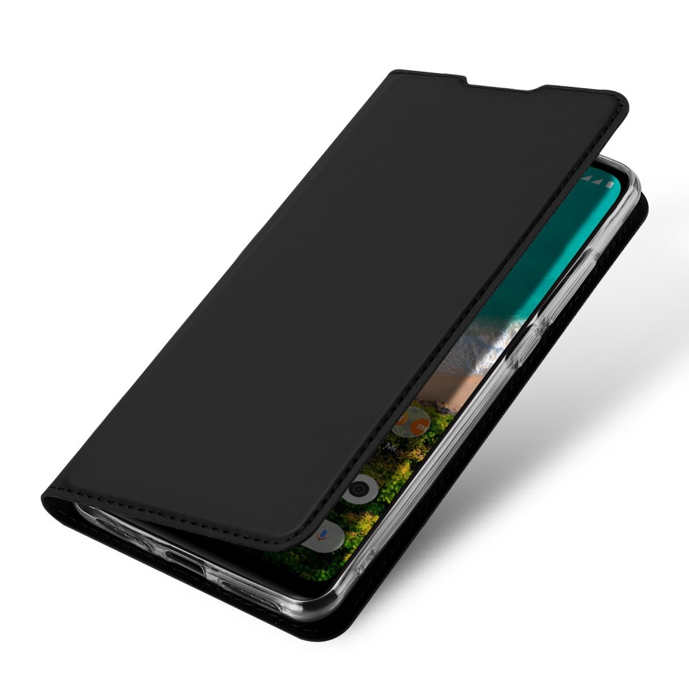 Modni etui "Skin" za Xiaomi Mi A3 iz umetnega usnja - črn