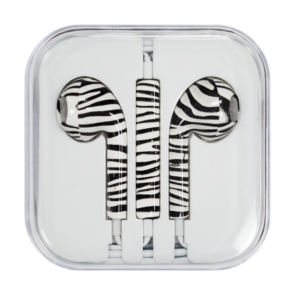 Slušalke Earpods "Zebra" z mikrofonom in daljinskim upravljalnikom