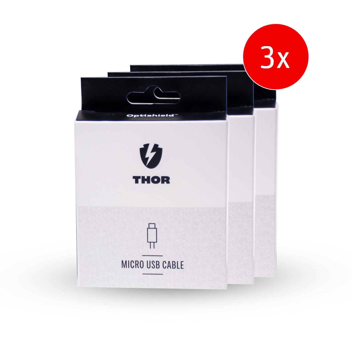 Optishield® THOR Micro USB 3-pack kablov