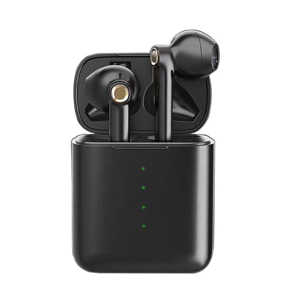 Earbuds brezžične bluetooth slušalke "Pins" s prenosno polnilno postajo - črne